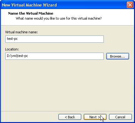 Virtual machine name